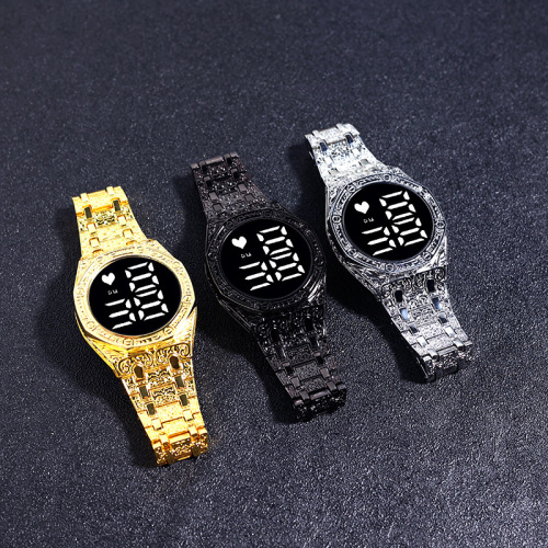 new touch trend fashion men‘s steel strap watch steel belt watch taobao aliexpress hot selling led electronic watch