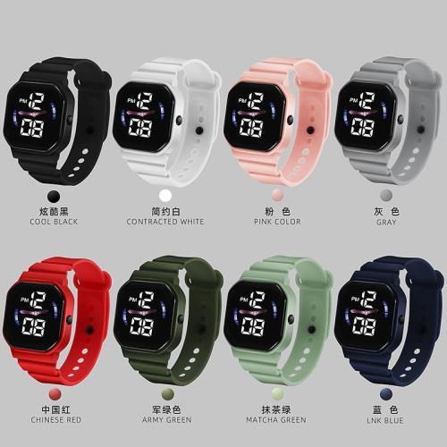 New C2 Square Led Button Apple Watch Female Student Multi-Function Sports Waterproof Digital Electronic Watch