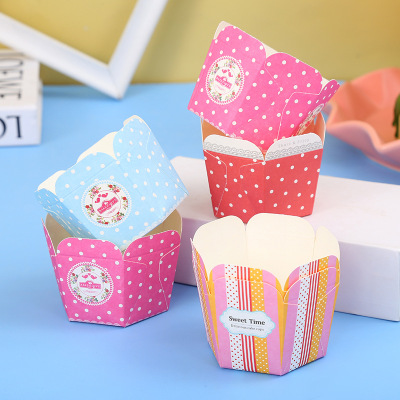 Hexagonal Small Cake Paper Cup Disposable Oil-Proof Heatproof Baking Paper Cups Mechanism Beihaidao Qi Feng Muffin Cup