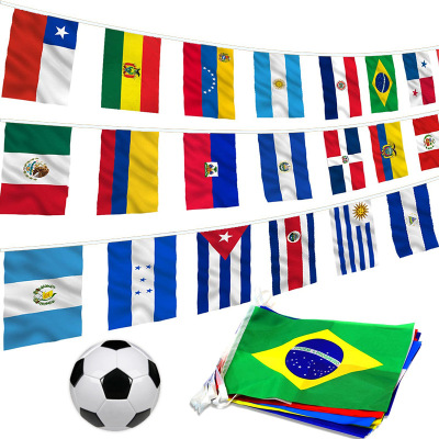 2022 Qatar World Cup Top 32 String Flags Hanging Flags Event Bar Fans Decorative Colorful Flags String Flags Flag Flags