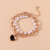 Ornament Fashion Casual Pearl Small Hole Chain Bracelet Female Leopard Print Love Horse Hair Pendant Bracelet