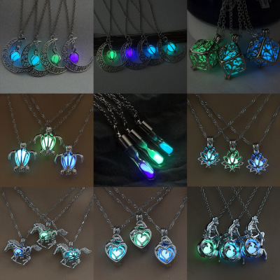 European and American Luminous Simplicity Accessories a Variety of Popular Fashion All-Match Luminous Hollow Necklace for Women Halloween Ornaments