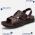 Sandals Men's Casual First Layer Cowhide Beach Shoes Summer New Comfort Dual-Use Sandals Genuine Leather All-Match Outdoor