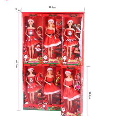 Fashion Light Barbie Doll Christmas Gift Doll Set Gift Box Factory Direct Sales Children's Toy Jump Dong