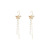 Sterling Silver Needle Fairy Temperamental Long Bow Tie Earrings Niche Advanced Design Sense Crystal Stylish Ear Studs Earrings