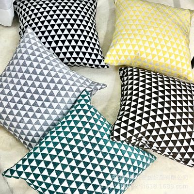 New Pillow Cover Geometric Small Briefs Jacquard Bed Cushion for Leaning on American Couch Pillow Car Pillow Cover Wholesale