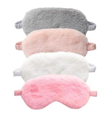 2022 Cute Plush Eye Mask Imitation Rabbit Fur Stitching Comfortable Blackout Eye Protection Student Sleeping Eye Mask Quantity Discount