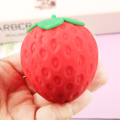 New Emulational Fruit Flour Big Strawberry Decompression Squeezing Toy Vent Toys Decompression Artifact Squeeze Toy Ball