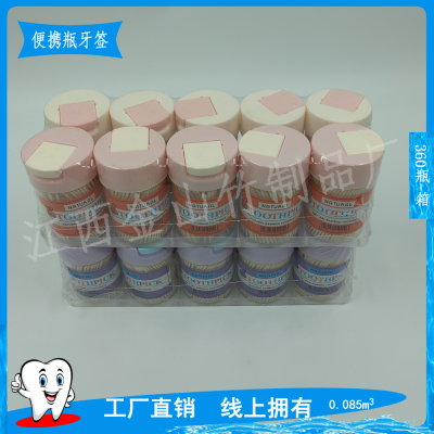 Bottled Toothpick Original Bamboo Toothpick Bamboo Stick Double Head Boxed Portable Flip Barrel Department Store Source