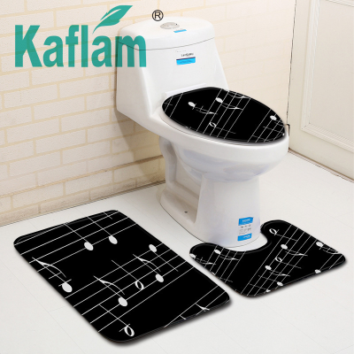 Creative Modern Toilet Three-Piece Floor Mat Door Mat Bathroom Carpet Non-Slip Soft Door Mat Pattern Customized Size