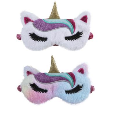 New Korean Style Cute Plush Cartoon Sleep Comfortable Shading Eye Mask Healing Cat Unicorn Eye Mask