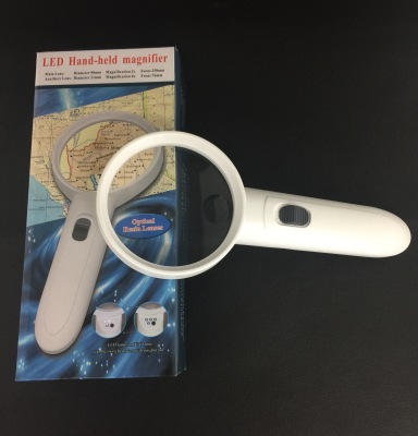 New HD Handheld Magnifying Glass with LED Light Illumination Magnifying Glass UV Purple Light Reading Magnifying Glass 6b-7
