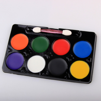 8-Color round Suction Card Face Paint Set Children's DIY Body Painting Cream Washable Oil Paint Wholesale