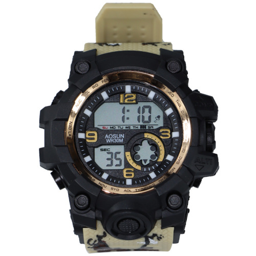 Waterproof Electronic Watch Male Student Fashion Black Technology Alarm Clock Luminous Children‘s Watch Special Forces Personality Sports 