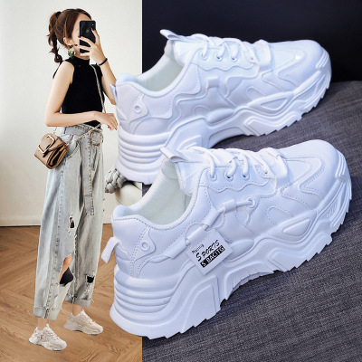 Dad Shoes Women's 2022 Spring New Trendy Korean Style Internet Celebrity Running Shoes Thick Bottom Breathable Casual Sneakers CK-9