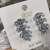 New Acrylic Geometric Color Matching Plaid Earrings Korean High Sense Niche Personality Fashion Sterling Silver Needle Earrings