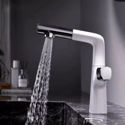 Firmer Multi-Function Pull 360 ° Rotatable Basin Faucet Hot and Cold Water Copper Faucet