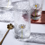 S Japanese Style Hand Drawn Small Chrysanthemum Hammered Pattern Cup Transparent Heat-Resistant Water Cup Set Household Hammered Pattern Cup Fruit Juice Beverage Cup