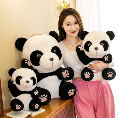 Panda Doll Doll Plush Toy Large Waving Panda Pillow Trending Cartoon Sitting Style Black and White Panda Stall