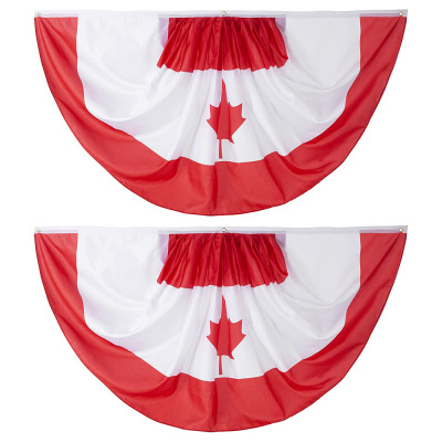 Canada Flag 45 * 90cm Canada Fan Flag Canada Flag Fan Semicircle Flag 3 * 6ft