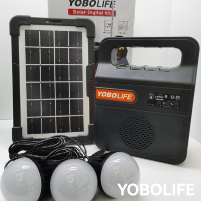 Yobolife Solar Music Lighting Small System Bluetooth Audio, Flashlight, Bulb Lighting One to Five