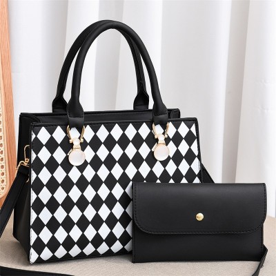 One Piece Dropshipping Rhombus Color Matching Trendy Women's Bags Shoulder Handbag Messenger Bag Factory Wholesale 15413