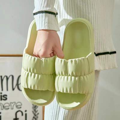 Summer Shit Feeling Thick Bottom Bread Square Ankle-Strap Sandals Women's Outer Wear Home Non-Slip Slippers Men's Slippers Wholesale