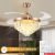 Fan Lamp Ceiling Fan Lights Wholesale Led Golden Crystal Nordic Light Luxury Living Room Dining Room Bedroom Factory Direct Sales