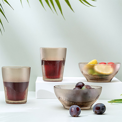 BLK Coffee and Breakfast Cup Glass Water Cup Ins Style Kitchen Cup Bowl Combination Gift Gift Tableware Set