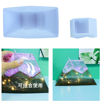 Elian Epoxy Mold Snow Mountain Table Lamp Silicone Mold Mirror Amazon Resin Hot Push Ornament