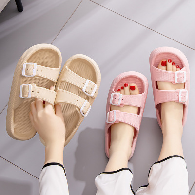 2022 New Slip-on Slippers for Women Summer Non-Slip Home Slippers Couple Outdoor Platform Slippers Wholesale