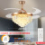 Fan Lamp Ceiling Fan Lights Wholesale Led Golden Crystal Nordic Light Luxury Living Room Dining Room Bedroom Factory Direct Sales