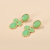 European and American Style Retro Light Green Chalcedony Earrings Elegant Socialite Temperament Earrings Creative Bohemian Style Earrings