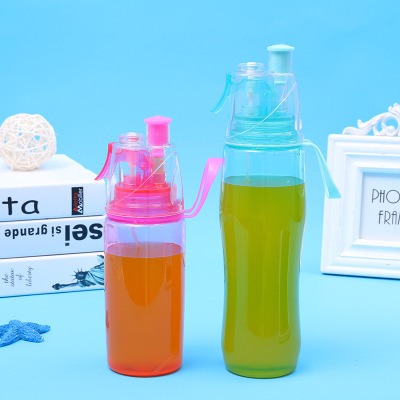 Creative Outdoor Spray Cup Handy Plastic Sippy Cup Portable Gift Department Store Advertising Cup Factory Direct Supply
