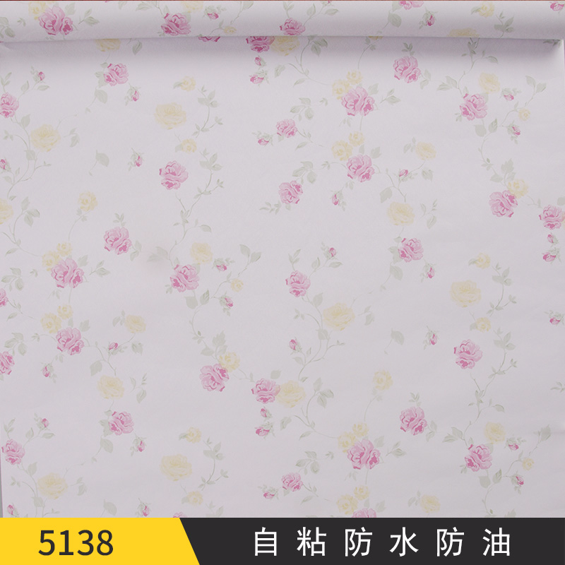 Small 45CM wide wallpaper waterproof bedroom warm decoration stickers girl heart room cartoon pastoral wall paper