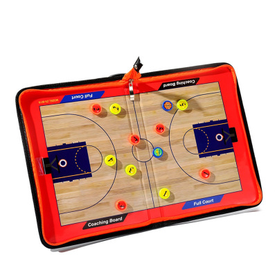 Basketball Tactical Board Zipper Leather Magnetic Color Venue Coach Board Teaching Board Long Term Supply