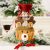 Christmas Decoration Supplies Linen Button Plaid Bottle Cover Cartoon Old Snowman Wine Bottle Bag Wine Gift Box