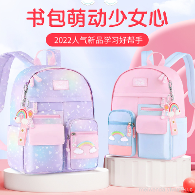 One Piece Dropshipping Gradient Student Schoolbag Grade 1-6 Spine Protection Children Backpack Wholesale