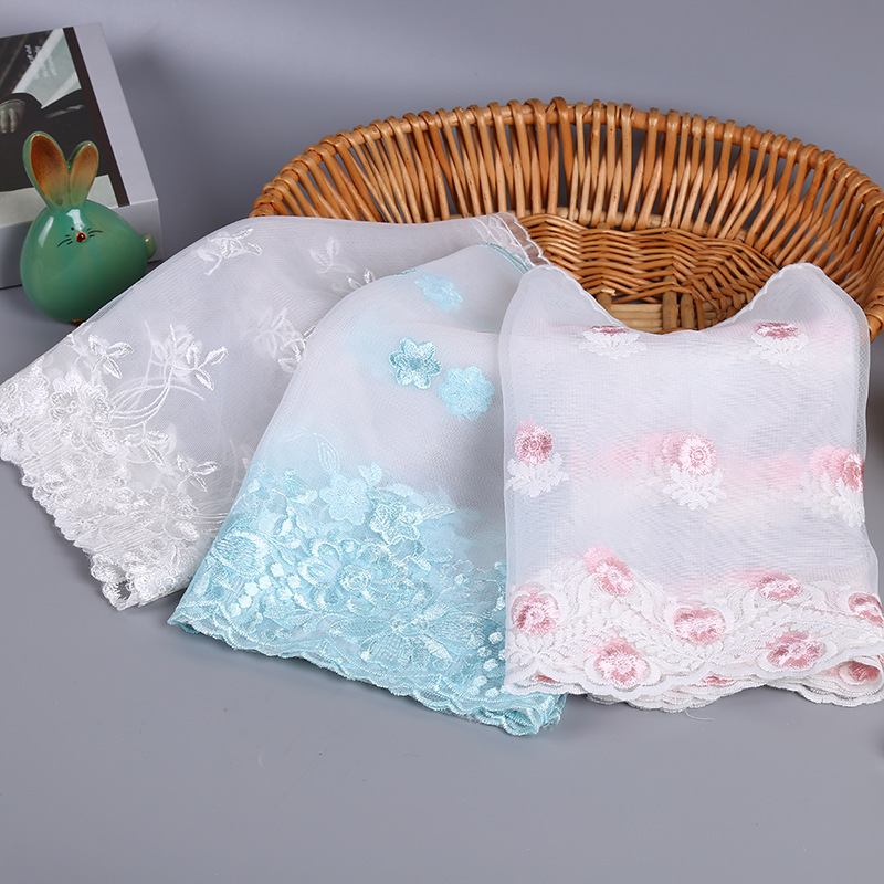 新款定型纱刺绣花边窗帘家纺布艺沙发沙发垫箱包服装裙摆小花朵