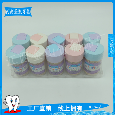 Portable Bottle Toothpick Transparent Cylinder Bamboo Toothpick Bottled Toothpick Bamboo Toothpick Daily 2 Yuan Stall