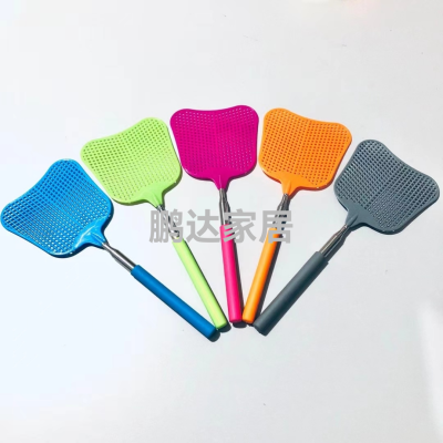 Thicken and Lengthen Telescopic Stainless Steel Swatter Creative Household Mosquito Swatter Manual Mesh Flies Mosquito Racket