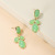 European and American Style Retro Light Green Chalcedony Earrings Elegant Socialite Temperament Earrings Creative Bohemian Style Earrings
