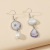 New Year Gift Vintage Alloy Pearl Earrings Baroque Style Asymmetric Geometric Pendant Ear Hook Small Jewelry for Women