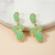 European and American Style Retro Light Green Chalcedony Earrings Elegant Socialite Temperament Earrings Creative Bohemian Style Earrings