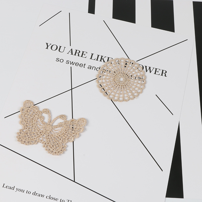 手工DIY水溶金线花贴布贴服装饰品服饰辅料刺绣花边朵花