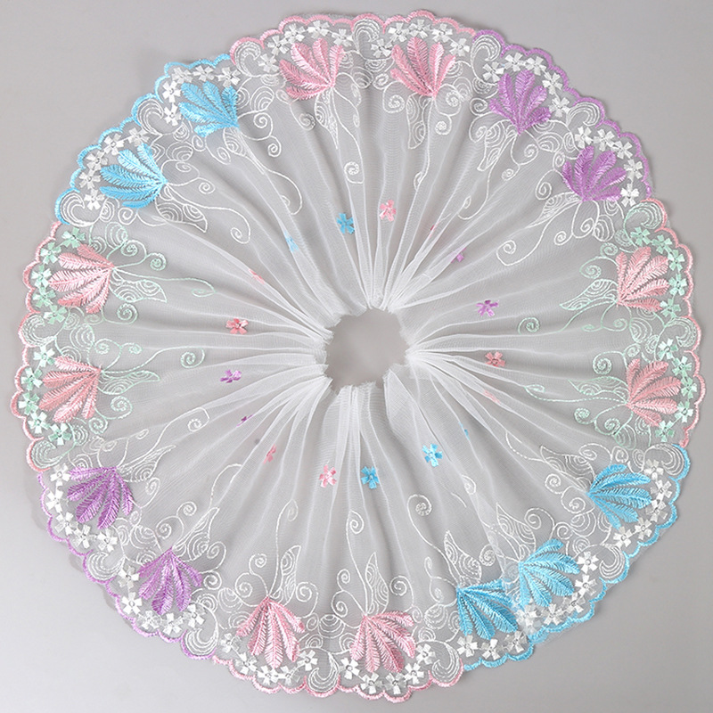 新款花边刺绣定型网纱网布爪子叶子玩具裙摆箱包布艺服装20CM