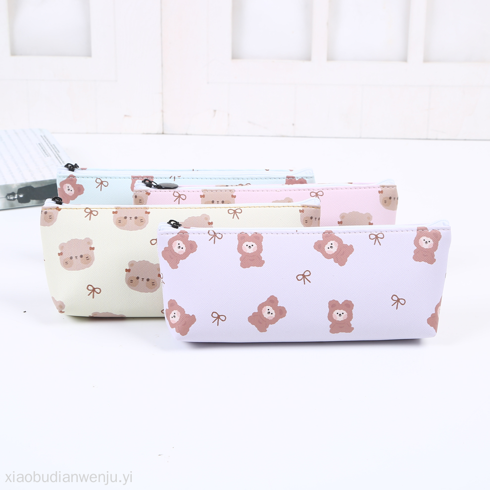 简约卡通图案小清新学生笔袋文具袋 ins风日系铅笔文具包颜色多样