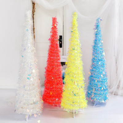Christmas Decorations Colorful Iris Film Latte Art Wool Tops Tree Hotel Mall Christmas Ornament Christmas Tree