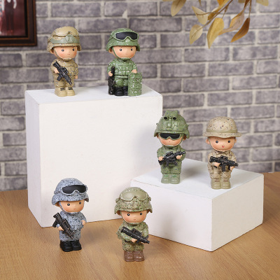 Camouflage Special Forces Red Ornaments Cartoon Resin Crafts Creative Veterans Graduation Gifts Decorative Gifts Wholesale