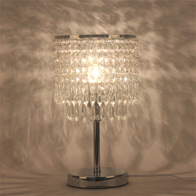 Exclusive for Cross-Border Modern Minimalist Bedroom Bedside Crystal Decorative Table Lamp Creative Unique and Romantic Wedding Ceremony and Wedding Room Table Lamp